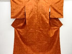 唐草模様織り出し十日町紬着物